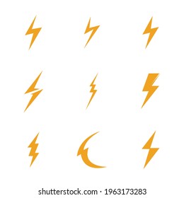 Lightning bolt icon logo set  creative vector illustration