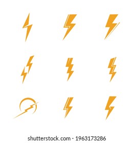 Lightning bolt icon logo set  creative vector illustration