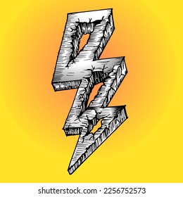 lightning bolt icon and logo vector