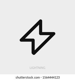 Lightning, bolt icon. New trendy lightning vector illustration symbol