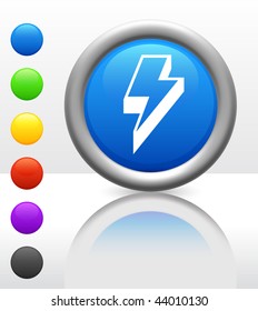 Lightning Bolt Icon on Internet Button Original Vector Illustration