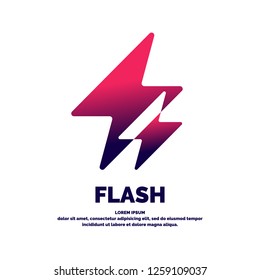 Lightning bolt icon on white background. Vector illustration.