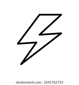 Lightning bolt icon Outline set in black and white color