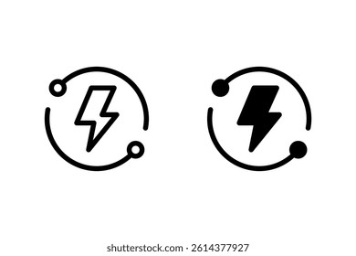 Lightning bolt icon. Perfect for use in web design, mobile apps, print materials, and any project requiring energy or electricity symbol