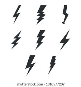 lightning bolt icon set