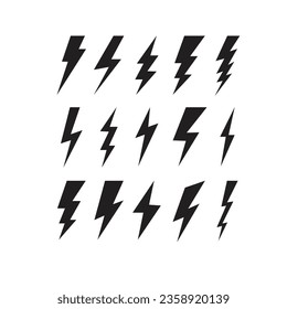 lightning bolt icon set design