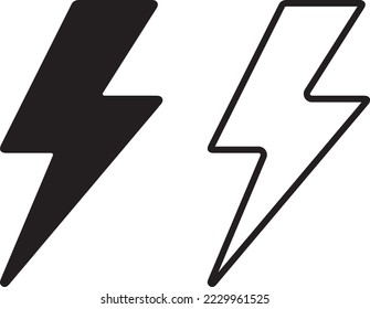 lightning bolt icon set. Electric vector icons, Bolt lightning flash icons. Flash icons collection. Bolt logo. Electric symbols. Electric lightning bolt symbols. Flash light sign.