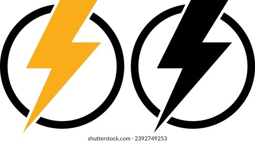 lightning bolt icon set. Electric vector icons, Bolt lightning flash icons. Flash icons collection. Bolt logo. Electric symbols. Electric lightning bolt symbols. Flash light sign