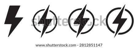Lightning bolt icon set. flat style simple thunder storm lightning bolt icons set vector illustration.