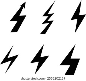 lightning bolt icon set Lightning bolt line icon with editable stroke. Modern line icon design.