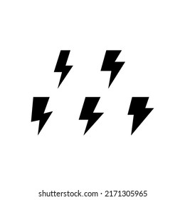 Lightning Bolt Icon Set Vector Symbol Design Illustration