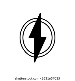Lightning bolt icon, simple flat style, illustration, logo sign symbol pictogram template, for ui or ux isolated on white for mobile app, editable