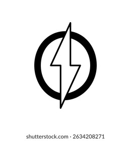 Lightning bolt icon, simple flat style, illustration, logo sign symbol pictogram template, for ui or ux isolated on white for mobile app, editable