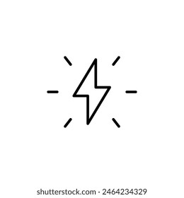 Lightning bolt icon. Simple outline style. Electricity, flash, thunder, spark, shock, light, power, thunderbolt, energy concept. Thin line symbol. Vector illustration isolated.
