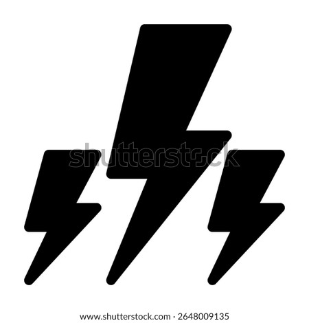 Lightning bolt icon solid style illustration