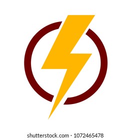 Lightning bolt icon, stock vector illustration