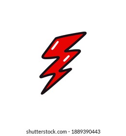 
Lightning bolt icon in the style of an old school tattoo. Hand drawn vector illustration in doodle style