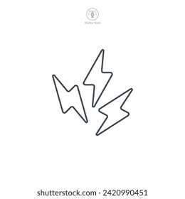 Blitzschlag Symbol, Vektorgrafik einzeln auf weißem Hintergrund