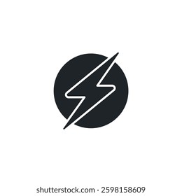 Lightning Bolt icon symbol vector illustration isolated on white background