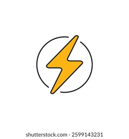 Lightning Bolt icon symbol vector illustration isolated on white background