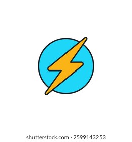 Lightning Bolt icon symbol vector illustration isolated on white background
