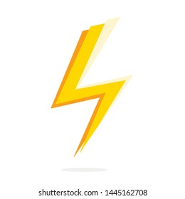Lightning bolt icon in three colors, vector illustration
