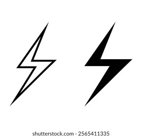 lightning bolt icon, thunder bolt flash - Electric power symbol 