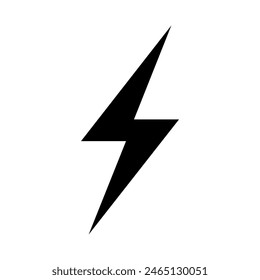 Icono de relámpago. Luz del trueno. Logotipo de iluminación negro aislado sobre fondo blanco. Tornillo eléctrico para impresión de diseño. Potencia rápida. El símbolo de la energía. Amortiguador de destello. Ilustración vectorial