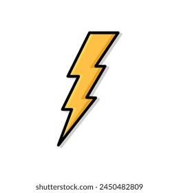 Lightning bolt icon. thunder logo. lightning cartoon illustration wallpaper background.