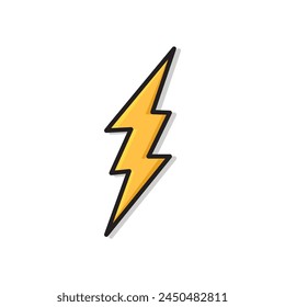 Lightning bolt icon. thunder logo. lightning cartoon illustration wallpaper background.