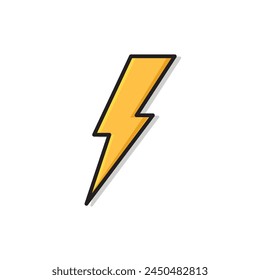 Lightning bolt icon. thunder logo. lightning cartoon illustration wallpaper background.