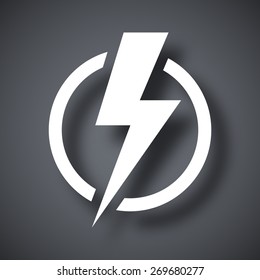 Lightning bolt icon, vector