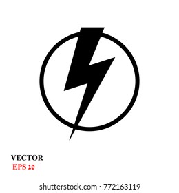 Lightning bolt icon, vector