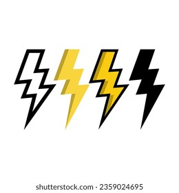 lightning bolt icon vector design templates