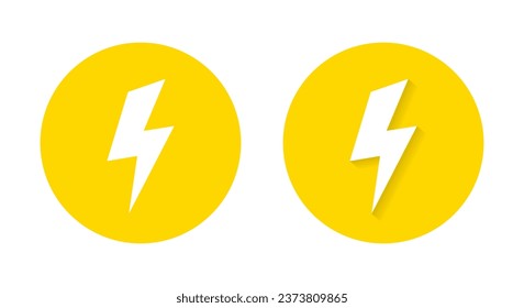 Lightning bolt icon vector in flat style. Thunderbolt, charge sign symbol