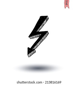  lightning bolt  icon - vector illustration