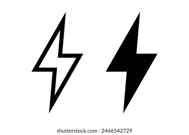 Lightning bolt icon, vector line lighter outline icon vector illustration.