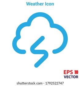 Lightning Bolt icon vector. Simple flat symbol. Weather icon concept. Eps10 vector illustration.