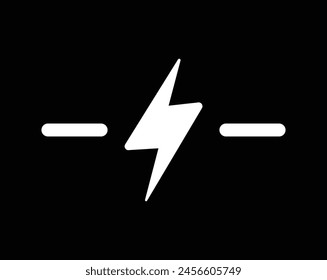 Icono de relámpago rayo blanco trueno golpe estilo plano diseño Ilustración vectorial choque eléctrico flash aislado símbolo