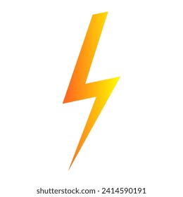 Icono de perno relámpago, forma aislada amarilla y naranja, ilustración vectorial.