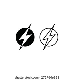 lightning bolt icons in black and white
