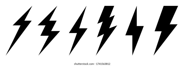 Lightning bolt icons set.Set lightning bolt. Creative vector illustration of thunder and bolt lighting flash icon collection design. Lightning icons symbol - vector.