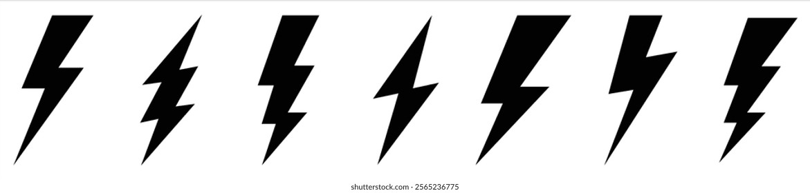 lightning bolt icons set isolated on grey background. thunderbolt vector illustrations. lightning bolt.Thunderbolt flat style.vector illustrations. vector icon.