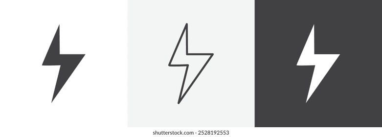 Lightning bolt icon.Trendy modern flat linear vector illustration on white background.