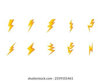 Lightning Bolt Illustration Element Set