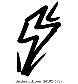 
Lightning Bolt Illustration. Scratch Pen line element.