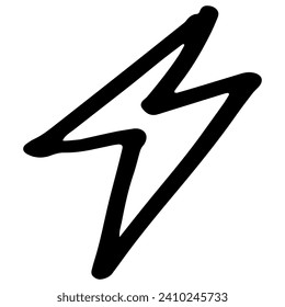 
Lightning Bolt Illustration. Scratch Pen line element.
