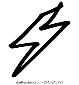 
Lightning Bolt Illustration. Scratch Pen line element.