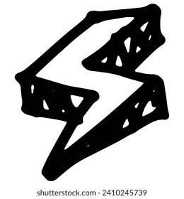 
Lightning Bolt Illustration. Scratch Pen line element.