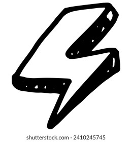 
Blitzende Bolzenillustration. Scratch Pen Zeilenelement.